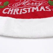 flannel christmas tree skirt red leaves, view 5 - MRSLM