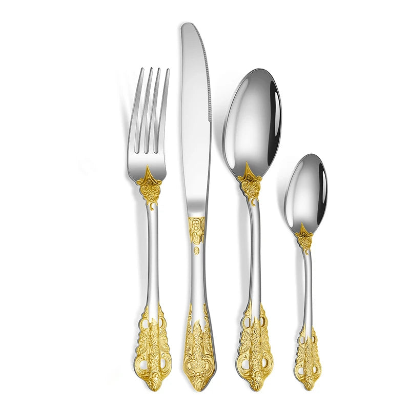 luxury gold cutlery set, view 5 - MRSLM