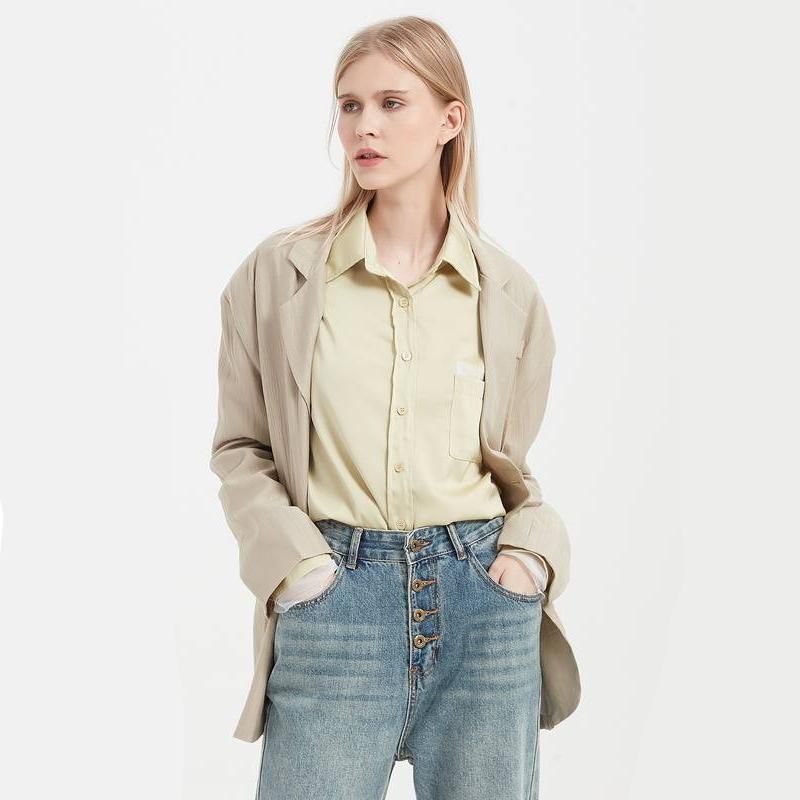 Eleganter khakifarbener Blazer für Damen