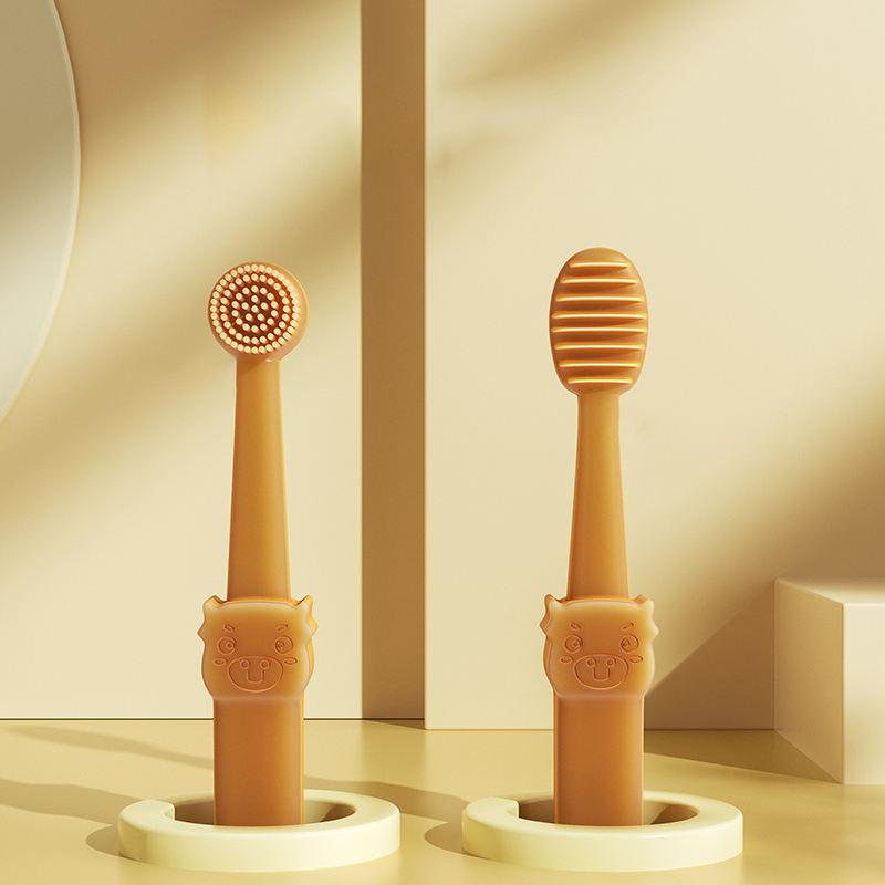 Conjunto de escova e pasta de dentes de silicone para animais de estimação
