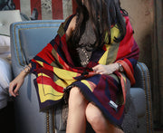 Plaid velvet scarf shawl, view 3 - MRSLM