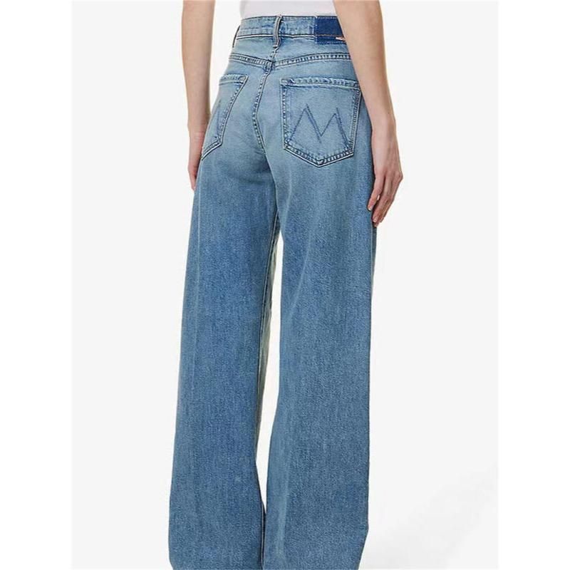 Vintage-Jeans für Damen, blau, hochgeschnitten, Frühling/Sommer