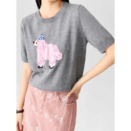 pet embroidered cartoon t-shirt, view 2 - MRSLM