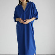 Women's casual long cotton dress - MRSLM