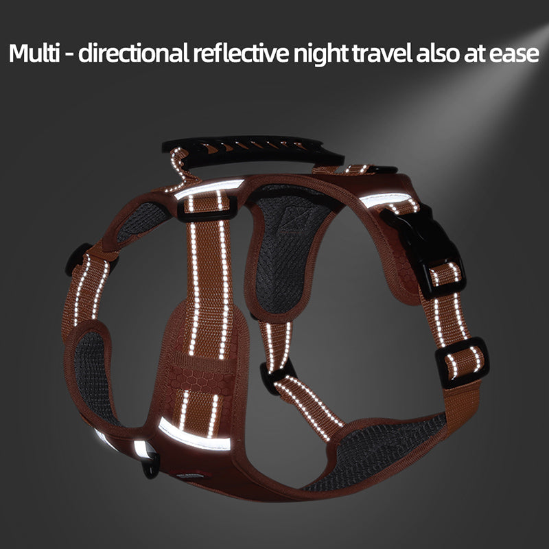 adjustable reflective dog harness, view 12 - MRSLM