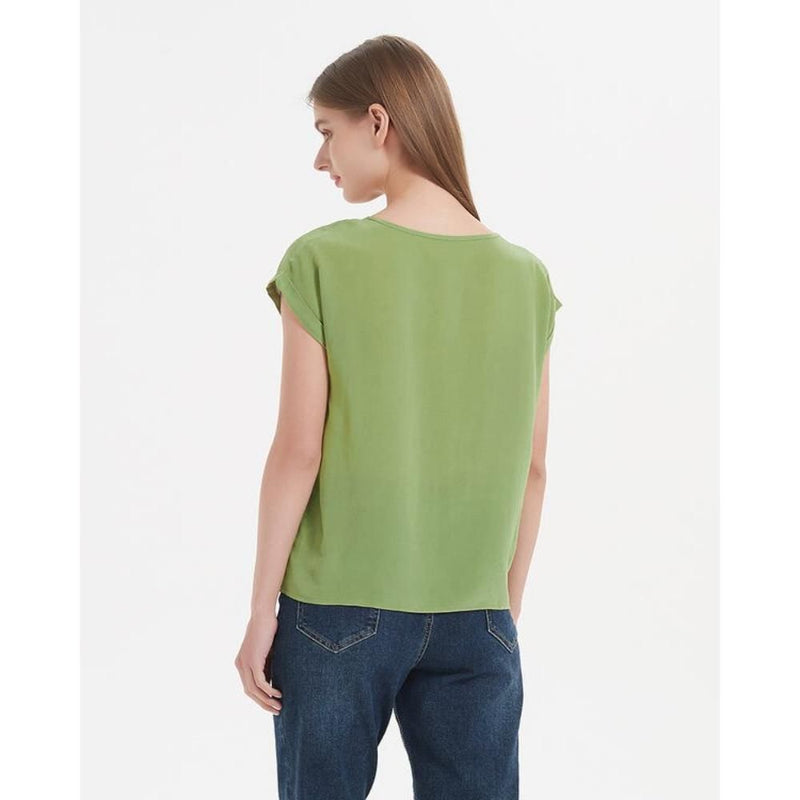T-Shirt aus 100 % echter Seide mit Fledermausärmeln