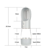 portable pet water bottle with food bowl, view 3 - MRSLM