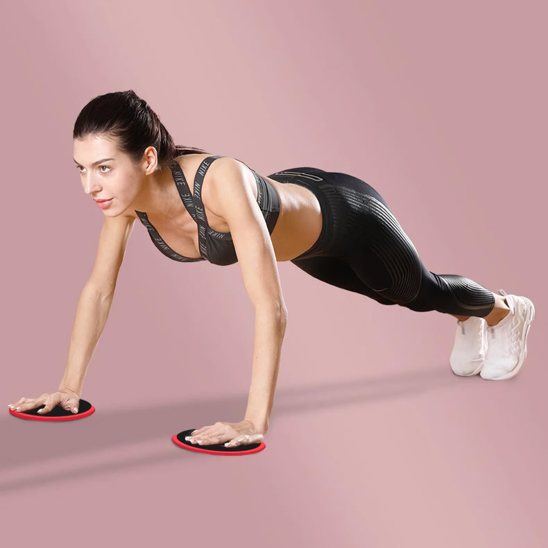 Conjunto de 2 discos deslizantes para ioga e exercícios de fortalecimento do core.
