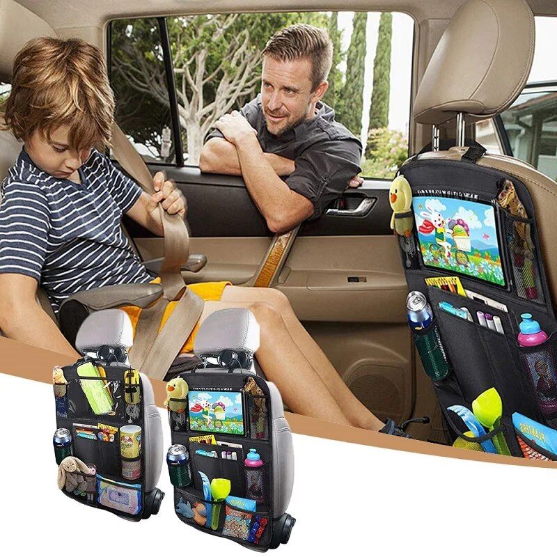 car backseat protector with tablet holder, view 3 - MRSLM
