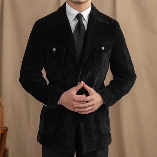 men's corduroy trench coat, view 3 - MRSLM
