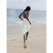 summer breeze cotton v-neck midi dress, view 16 - MRSLM