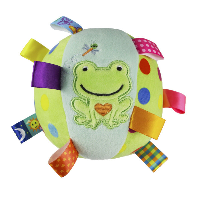 interactive plush dog chew toy with bell, view 4 - MRSLM