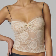 Y2K spaghetti strap crop top - MRSLM