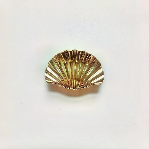 gold metal shell hair claw clip, view 2 - MRSLM
