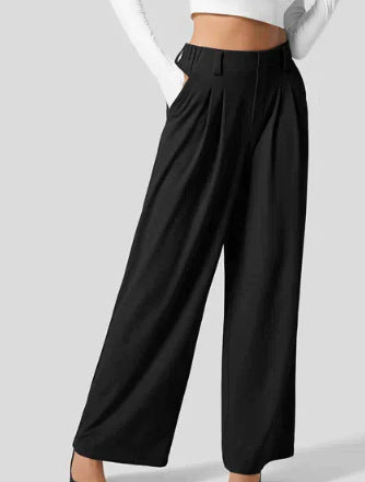 women's solid color suit pants with real pockets, view 7 - MRSLM