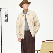 retro lapel pu leather jacket men, view 6 - MRSLM