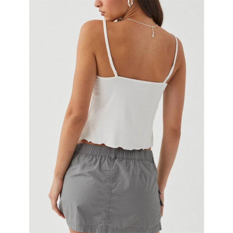 Schickes ärmelloses Crop-Top mit seitlichem Bandagedetail