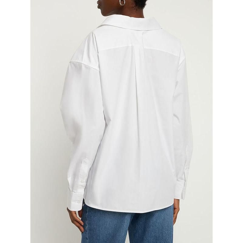 Blusa casual folgada com pregas em patchwork chique
