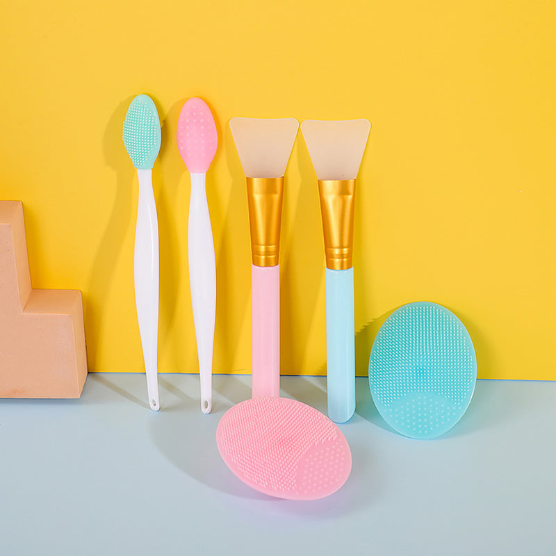 6pcs silicone exfoliating facial cleansing brush set, view 9 - MRSLM