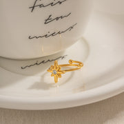 octagram gold plated ring, view 4 - MRSLM