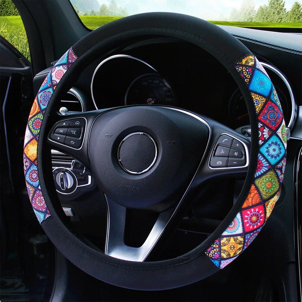 Ethnic Style Print Steering Wheel Cover