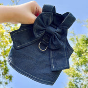 denim dog vest harness, view 3 - MRSLM