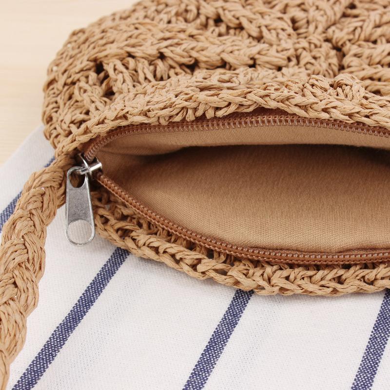 Bohemian Rattan Round Crossbody Bag