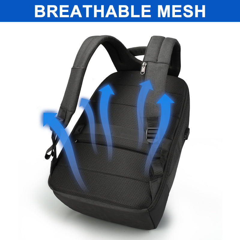 anti-theft laptop backpack with USB port, view 7 - MRSLM