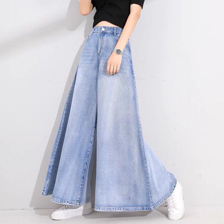 Jeansrock mit weitem Bein für Damen