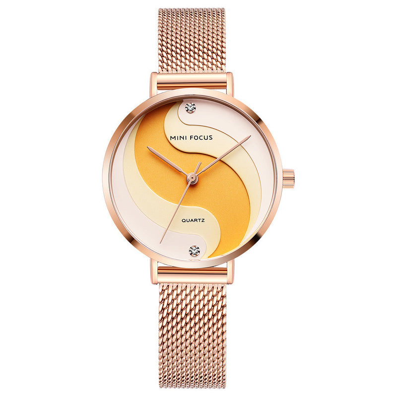 diamond-studded steel mesh watch, view 3 - MRSLM