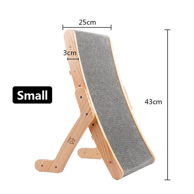 wooden cat scratcher and lounge bed, view 2 - MRSLM