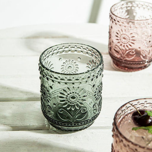 embossed glass petal cup, view 3 - MRSLM