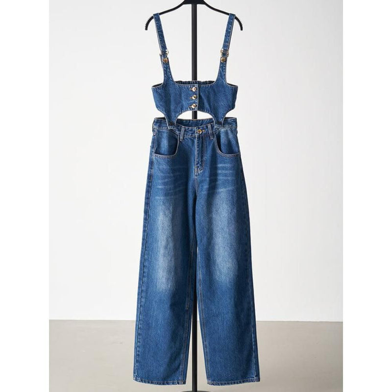 denim two-piece set, view 7 - MRSLM