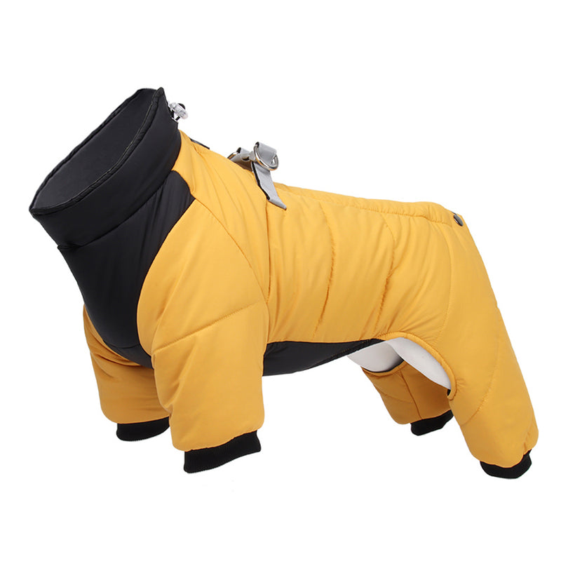 Casaco impermeável de inverno para cães com argola em D 