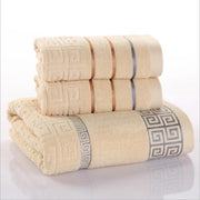 Three-piece cotton towel set, view 2 - MRSLM