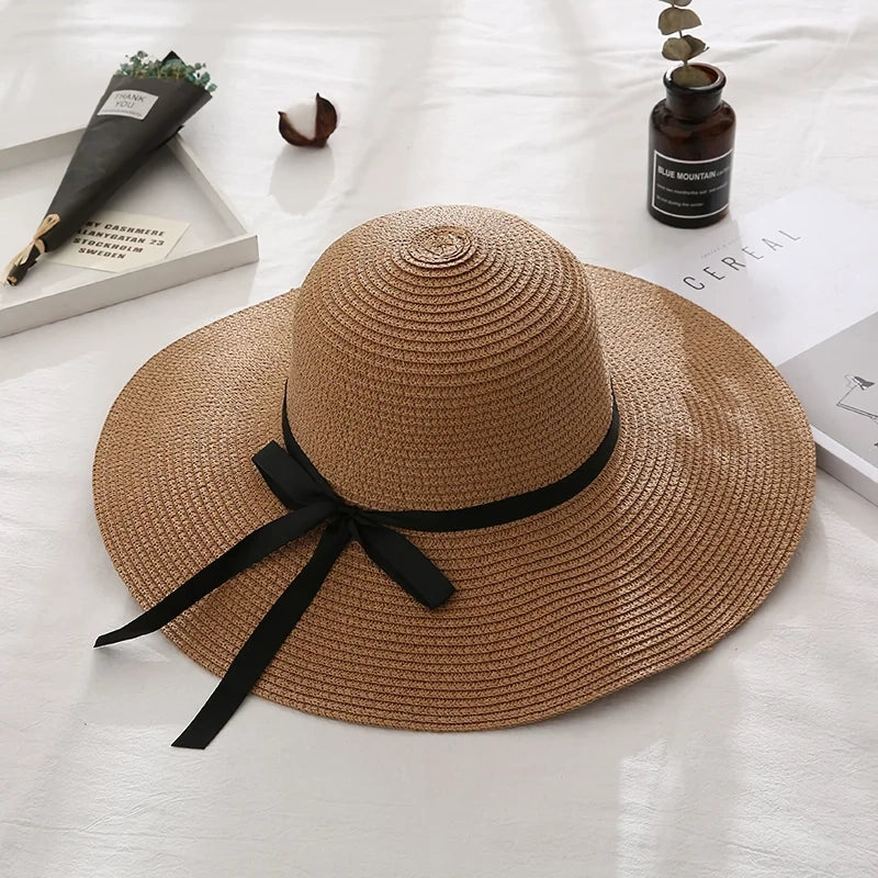 Foldable summer straw hat for women, view 8 - MRSLM