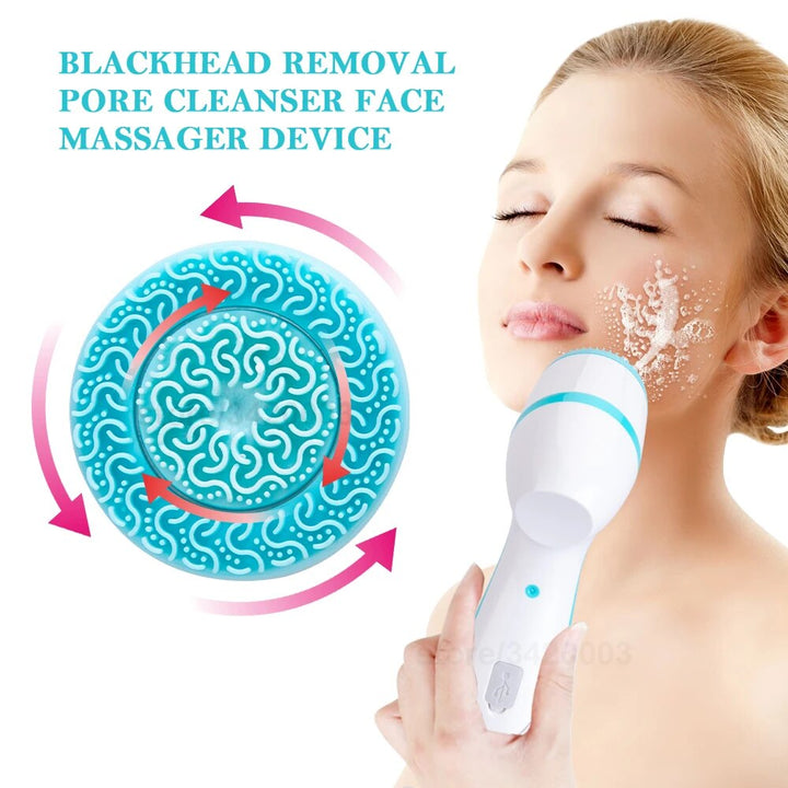 3-in-1 Sonic Rotating Facial Cleansing Brush: Waterproof, Rechargeable & Deep Cleaning Spa System