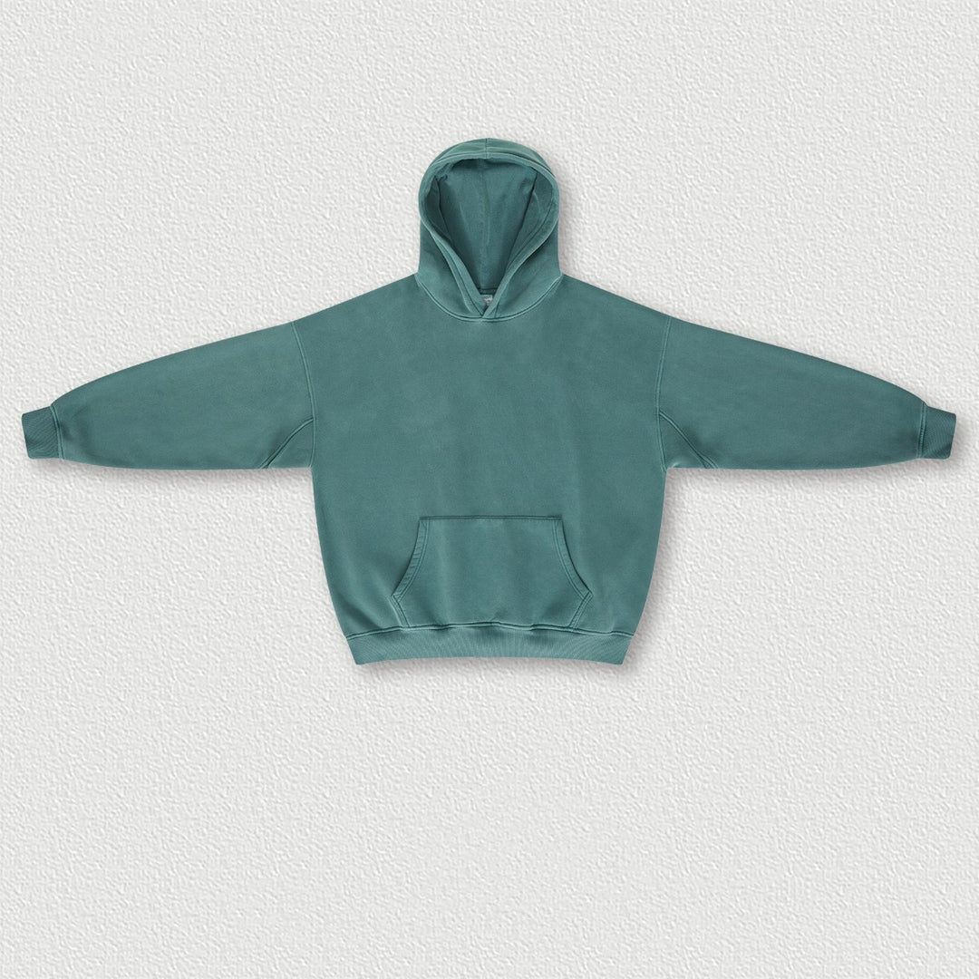 Autumn And Winter Washed And Worn Padded Hooded Sweatshirt