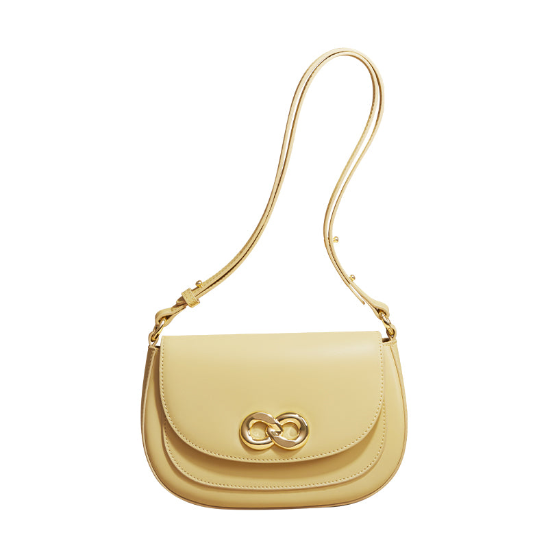 Bolsa de ombro feminina elegante em couro bovino para o dia a dia.