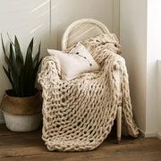 chenille chunky knit blanket throw, view 6 - MRSLM