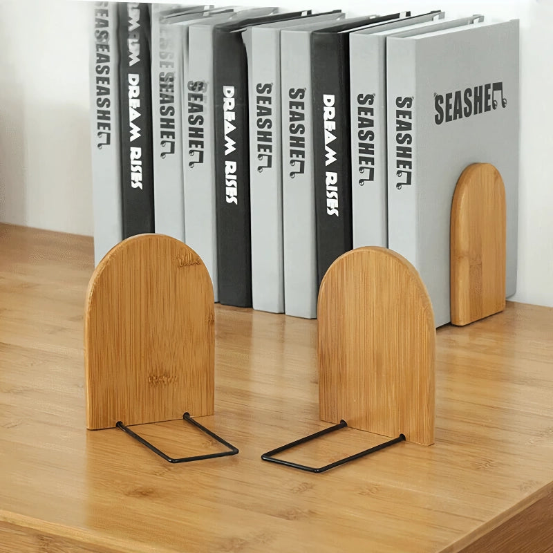 Natural Bamboo Desktop Organizer and Bookend