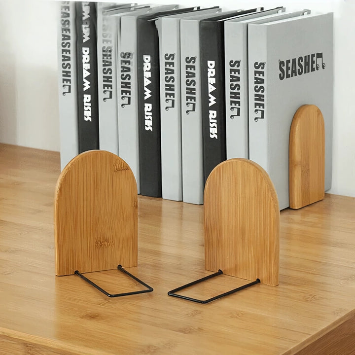 Natural Bamboo Desktop Organizer and Bookend