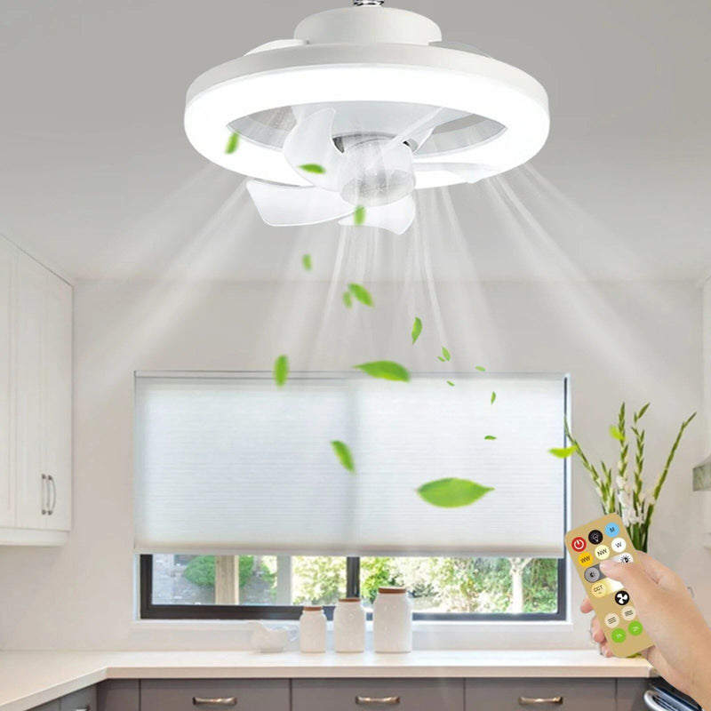 Ventilador de teto elegante com luz LED