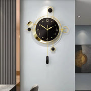 Art Deco gold and black wall clock, view 5 - MRSLM