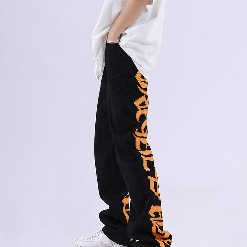 Women's letter embroidered jeans - MRSLM