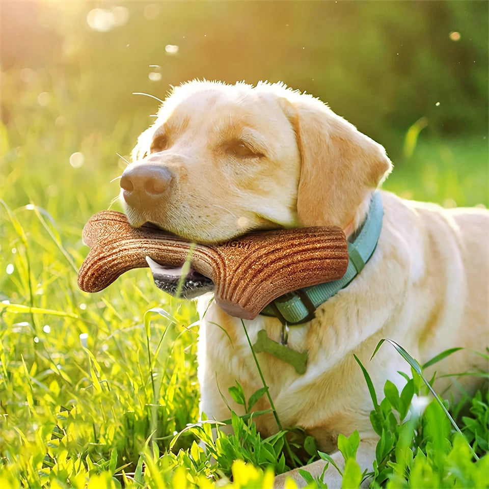 Indestructible Real Wood Deer Chew Toy for Dogs