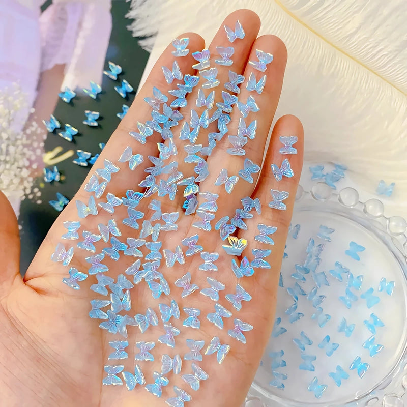 colorful aurora butterfly nail charms, view 6 - MRSLM