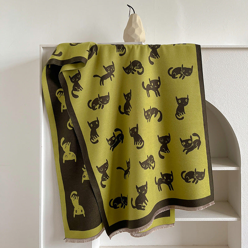 Women's long warm scarf, view 5 - MRSLM