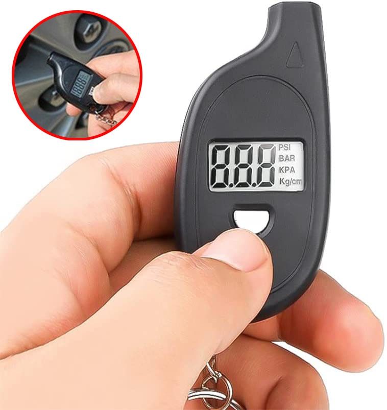 Compact Keychain Digital Tire Pressure Gauge with LCD Display