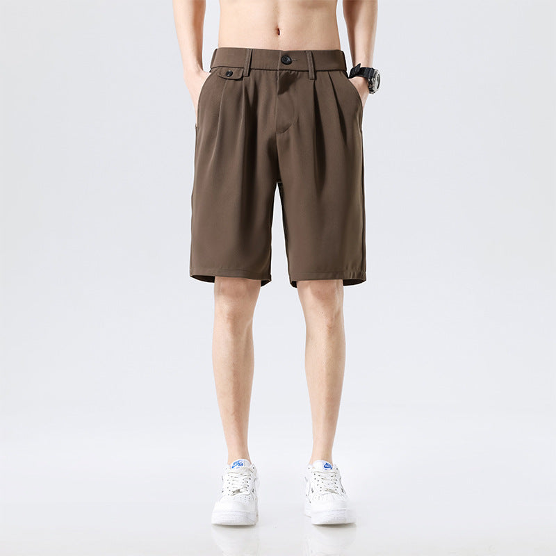 Bequeme, weiche Herren-Shorts in Unifarben, kleine Anzughose